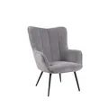 Produktbild: byLIVING Sessel UTA, Cordbezug grau, Gestell Metall schwarz