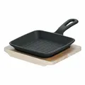 Produktbild: Schulte-Ufer Rustika Mini-Grillpfanne mit Servierbrett Pfanne Gusseisen 13x13cm