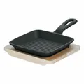 Produktbild: Schulte-Ufer Rustika Mini-Grillpfanne mit Servierbrett Pfanne Gusseisen 13x13cm
