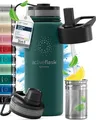 Produktbild: BeMaxx Trinkflasche Edelstahl ACTIVE FLASK grün 530ml