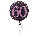Produktbild: Amscan 3378801 - Standard Folienballon 60. Geburtstag Celebration, circa 43 cm, Geburtstag, Heliumballon, Pink, Schwarz
