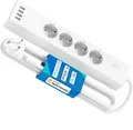 Produktbild: Meross Meross Smart Wi-Fi Power Strip 4 AC + 4 USB Steckdosenleiste 4-fach (USB-Anschlüsse), Mehrfachsteckdose mit Überspannungsschutz