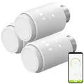 Produktbild: revolt Heizkörperventil: 3er-Set ZigBee-Heizkörperthermostate, weltweite App-Steuerung, Display (Thermostate, ZigBee Thermostat Heizung, Homematic IP)