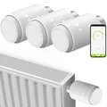 Produktbild: revolt 3er-Set ZigBee-Heizkörperthermostate, weltweite App-Steuerung, Display