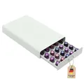 Produktbild: INTIRILIFE Aufbewahrungsschublade für 50 Kaffeekapseln- Kompatibel mit Nespresso Kapseln -38.2 x 23.2 x 5,6 cm- Kapselhalter Schubfach Schubkasten Aufbewahrungsbox in Weiß Kaffee Kapselmaschine