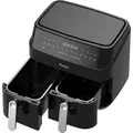 Produktbild: TurboTronic Heißluftfritteuse XXL doppel Airfryer 1600W / 9L (2x 4,5L Kammer) 12 Programme digitale Heißluft Fritteuse ohne Fett Öl Dual Luftfri... - Schwarz