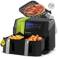 Produktbild: Doppel Airfryer 2x 4,5L =9L Heiß Luft Fritteuse ohne Öl Fett Power Friteuse Dual