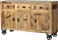 Produktbild: SIT Möbel Sideboard auf Rollen | 3 Schubladen und 3 Türen | Mango-Holz natur antik | B 140 x T 40 x H 86 cm | 01903-04 | Serie RUSTIC