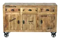 Produktbild: SIT-Möbel Rustic Sideboard 140 x 40 x 86 cm - Antikschwarz / Mango Antik - 01903-04