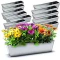 Produktbild: BigDean 12er Set Zink Paletten Blumenkästen - Einsatz 38cm groß Silber - aus Metall verzinkt - Zinkkasten Pflanzkasten Balkonkasten Blumentopf für Europaletten