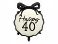Produktbild: Balon foliowy pastylka z kokardką Happy 40, 45 cm PartyDeco