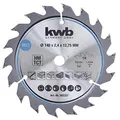 Produktbild: kwb Kreissägeblatt 140 x 12,75 mm - Schneller Schnitt für Weich- und Hartholz, Tischlerplatten und Spanplatten