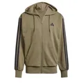 Produktbild: adidas Men's Essential Three Stripes French Terry Fullzip Hoodie, Olive Strata/Black, XL