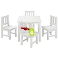 Produktbild: Bomi Spielsitzgruppe 4 Stühlchen Baby mit Tisch | Amy aus FSC nachhaltigem Kiefer Massiv Holz | Kinder Möbel Mädchen und Jungen | Sitzgruppe in Weiss