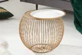 Produktbild: riess-ambiente Couchtisch STORAGE Ø40cm gold / weiß · abnehmbares Tablett (Einzelartikel, 1-St), Wohnzimmer · rund · Metall · Korb mit Stauraum · handmade