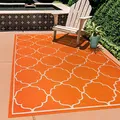 Produktbild: SANAT Outdoor Teppich Wetterfest - Für Innen- und Außenbereich - Wasserabweisend für Balkon, Terrasse, Garten, Küche, Bad oder Wohnzimmer - Orange, 160 x 230 cm