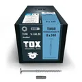 Produktbild: TOX Holzbauschrauben TIMBR TK 8,0 x 340 mm, blau verzinkt mit Tellerkopf, TX40, Schrauben für leichtes Eindrehen und hohe Tragfähigkeit im Holzbau, 50 Stück im Karton, inkl. 1x Bit, 1120804180340