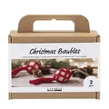 Produktbild: creativ company Kreativset 977584, Weihnachtskugeln Rot, Dekorationen zum selbst Basteln - perfekt für die Weihnachtszeit