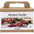 Produktbild: Creativ Company DIY Sets Macramé Kreativ Set Weihnachtskugeln, Weihnachtsrot,...