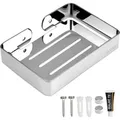 Produktbild: (silber) Seifenschale Aus Edelstahl, Selbstklebender Küchenschwammhalter, Geeignet Für Bad Und Küche (ohne Bohren).