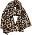 Produktbild: Caspar SC501 weicher warmer Damen XL Schal mit Leo Animal Print, Farbe:braun, Größe:Einheitsgröße