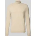 Produktbild: SELECTED HOMME Regular Fit Rollkragenpullover aus reiner Baumwolle Modell 'BERG' in Offwhite Melange, Größe L