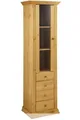 Produktbild: Clever-Moebel Standvitrine Vitrine aus Kiefernholz im Landhausstil, gelaugt Höhe 180 cm