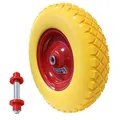 Produktbild: TRUTZHOLM pannensicheres Schubkarrenrad Vollgummi 4.80/4.00-8 – 400 mm PU-Schaum Ersatzrad mit Metallfelge & Achse, 200 kg belastbar