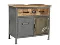 Produktbild: massivum Waschbeckenunterschrank Pinetown, Badschrank grau, Metall-Holz Mix