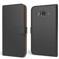 Produktbild: EAZY CASE Tasche kompatibel mit Samsung Galaxy A3 (2015) Schutzhülle mit Standfunktion Klapphülle Bookstyle, Handytasche Handyhülle mit Magnetverschluss und Kartenfach, Kunstleder, Schwarz