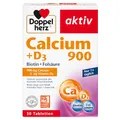 Produktbild: Doppelherz Calcium 900 + D3 + Biotin – Calcium leistet einen Beitrag zum normalen Knochenerhalt und zur normalen Muskelfunktion – 30 Tabletten