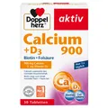 Produktbild: Calcium 900 Tabletten Doppelherz mit D3 und Biotin, 30 Stück, Knochengesundheit