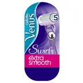 Produktbild: Gillette Venus Extra Smooth Swirl Rasierer Damen mit Feuchtigkeitsstreifen für Hautschutz, Damenrasierer + 1 Rasierklinge