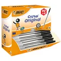 Produktbild: 90 + 10 GRATIS: BIC Kugelschreiber Cristal Original transparent, Schreibfarbe: schwarz, 90 St. + GRATIS 10 St.