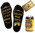Produktbild: Lucadeau Bier Socken + Flaschenöffner Gold, Geschenk für Männer zum 40. 50. 60. Geburtstag, Vatertag Geschenk, Wenn Du das lesen kannst bring mir Bier (Socken + Öffner Gold)