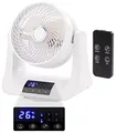 Produktbild: Sichler Haushaltsgeräte Ventilator Fernbedienung: Digitaler 3D-Robo-Raumventilator & Luftzirkulator, 45 Watt, Ø 21 cm (Oszillation-Ventilator, Tischventilator mit Fernbedienung, Klimaanlage)