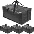 Produktbild: YZK Umzugstaschen Groß 4 Stück mit Rucksackgurten und Reißverschlüssen, Aufbewahrungstasche für Bettdecken Kleidung, Moving Bags für Umzug, Reisen, Camping, Gartengeräte (Schwarz)