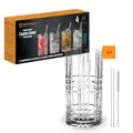 Produktbild: Nachtmann Longdrinkgläser 445 ml, 4 Stück, mit 4x Glasstrohhalme und 1x Reinigungsbürste, Tastes Good, 103144, Cocktailgläser aus Kristallglas, Trinkgläser spülmaschinenfest
