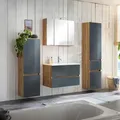 Produktbild: Held Badezimmer Held Möbel Helsinki, Grau, Eiche, Glas, Holzwerkstoff, 2 Schublade(n) Schubladen, 160 cm, Made in Germany, hängend, Badezimmer, Badmöbelsets & Badmöbelserien, Badmöbel-Sets