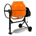 Produktbild: EBERTH 180L Betonmischer Elektrisch Mobil, 650W Motor, Gestell, Trommel und Zahnkranz aus Stahl, feststellbares Handrad, breite Fußplatte