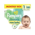Produktbild: Pampers Harmonie Windeln Größe 1 180 Stück Hypoallergen Baumwolle