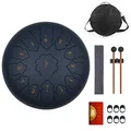 Produktbild: KUD Tongue Drum, 12 Zoll 13 Tone C-Dur Zungentrommel Schlagzeug Instrument, Steel Pan Töne Schlaginstrument Hand Pan Drum mit Trommelschlägeln Tragetasche Note Sticks für Meditation Yoga Klangheilung