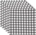 Produktbild: REDBEST Servietten, Stoffserviette 6er- Pack Landhaus karo Nashville grau Größe 50x50 cm - strapazierstark, langlebig, glattes Gewebe, mit Kuvertsaum (weitere Farben)