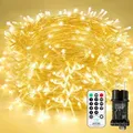 Produktbild: Bzavor 55M 500 LED Lichterkette Außen mit Stecker Timer 8 Modi Merkfunktion IP65 Wasserdicht lichterketten Outdoor Weihnachtsl Led Lichterkette Innen für Party Weihnachten Garten Zimmer