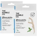 Produktbild: Humble Floss Picks 2-in-1 Minze, mit Zahnstocher, 2er Pack (2 x 50 Stück)