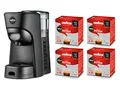 Produktbild: Lavazza, A Modo Mio Tiny Eco Black Kaffeemaschine mit 64 Kapseln roter Qualität inklusive, Espressomaschine aus recyceltem Kunststoff, 1450 W, 220-240 V, 50/60 Hz, 0,6 Liter