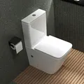 Produktbild: Mai & Mai Stand-WC Toilette S112T aus Keramik spülrandloses WC 36x63x82cm bodenstehende-Toilette inkl. Spülkasten - Weiß