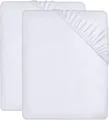 Produktbild: Utopia Bedding - 2er Set Spannbettlaken 90x200cm - Weiß - Gebürstete Mikrofaser