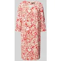 Produktbild: comma Knielanges Kleid mit Allover-Print in Rot, Größe 44