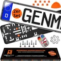 Produktbild: GENMAG® Kennzeichenhalter Rahmenlos [Legal & Universal] Nummernschildhalterung Auto | Rahmenlose Kennzeichenhalter Schwarz | Kennzeichenhalterung | Kfz Kennzeichen Halterung | Nummernschildhalter